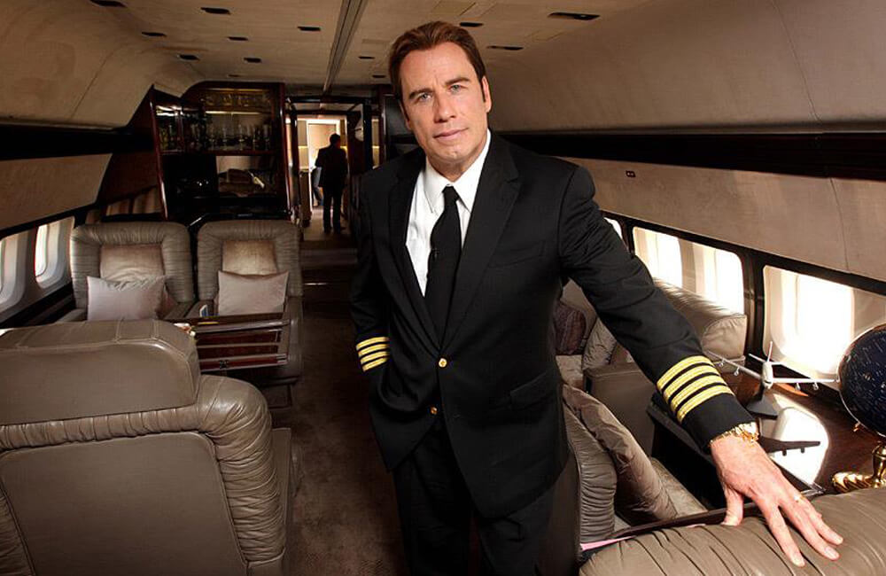 John Travolta aboard his Boeing 707-138