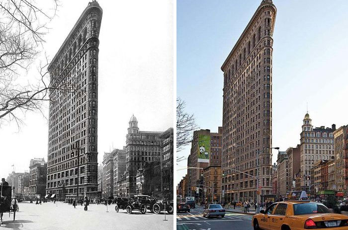 The Flatiron Building in New York: 1917 versus 2012