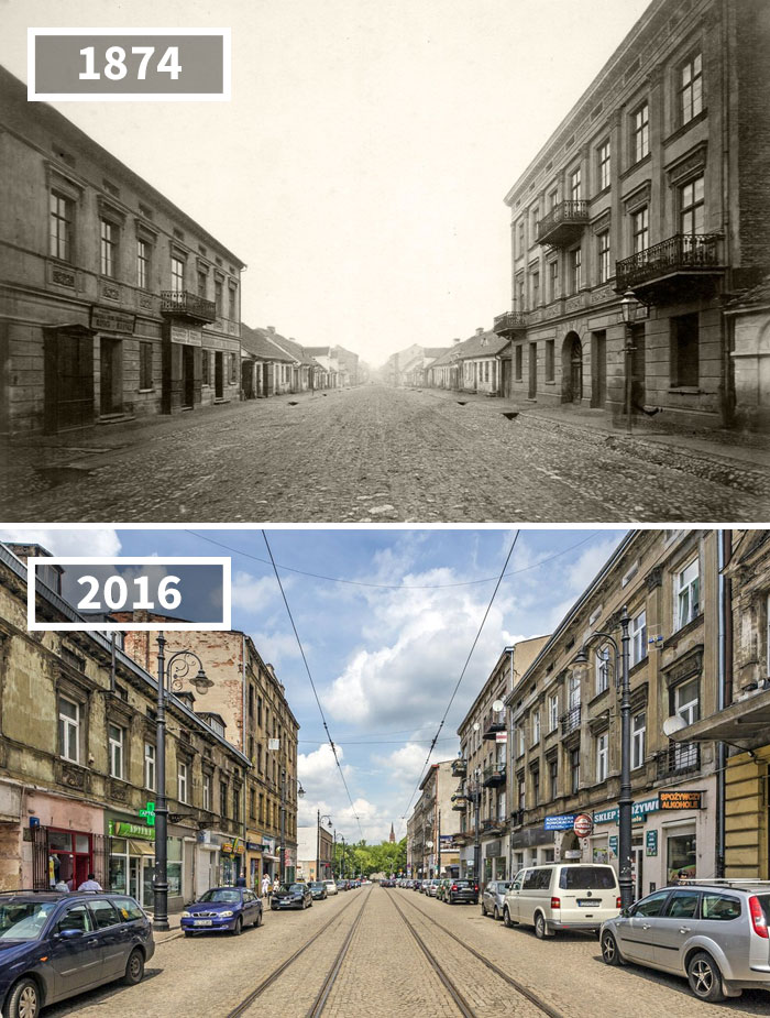 Nowomiejska Street, Łódź, Poland: 1874 to 2016