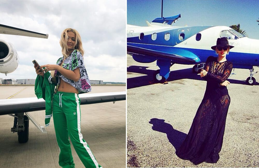 Rita Ora with her private Jet
