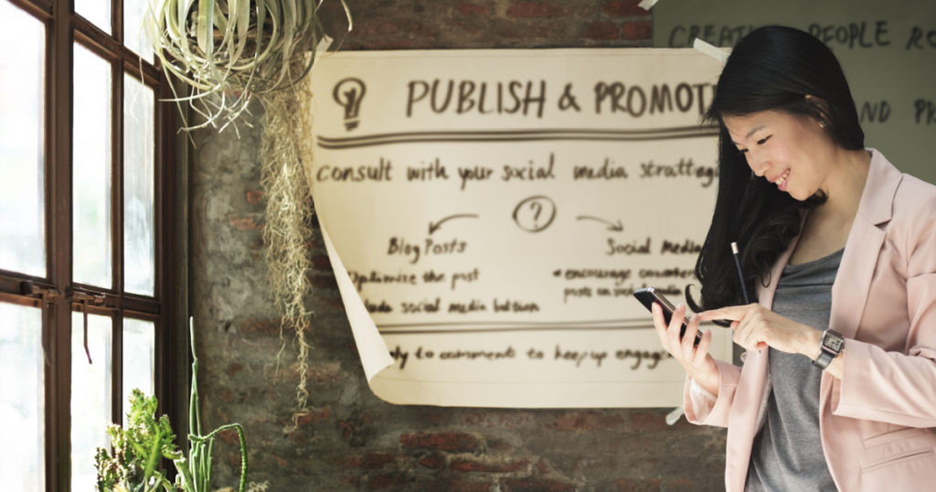 Publish Promotion Commercial Social Media Plan Concept
