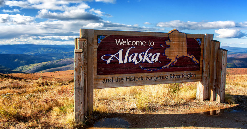 Alaska welcome sign

