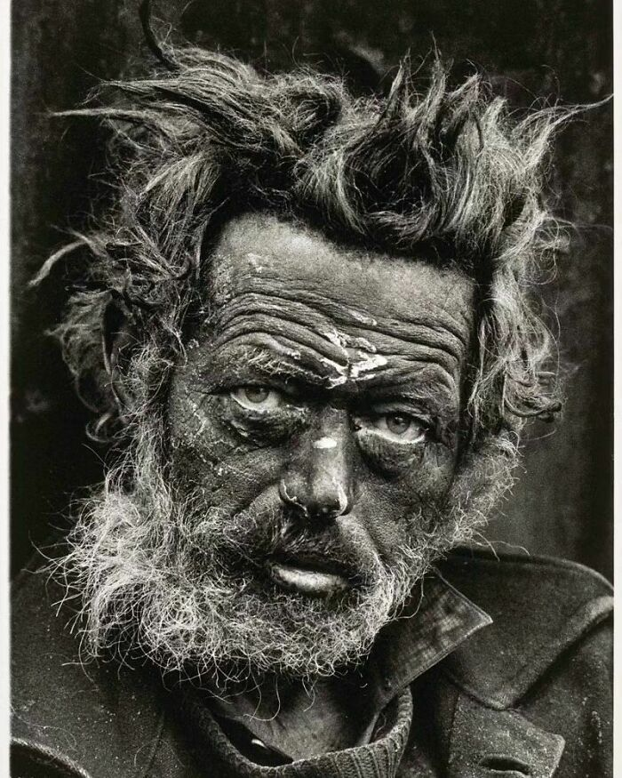 London, circa 1970, renowned photographer Don McCullin captured the image of a homeless Irishman