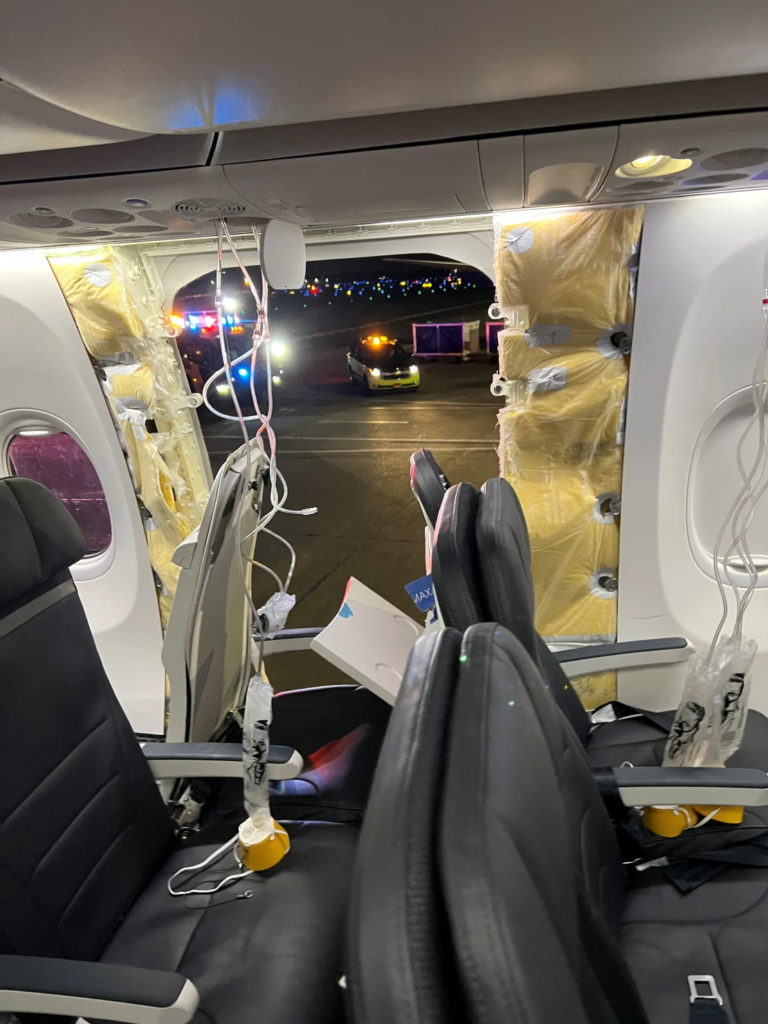 An Instagram picture of the blown-off section after the plane landed.