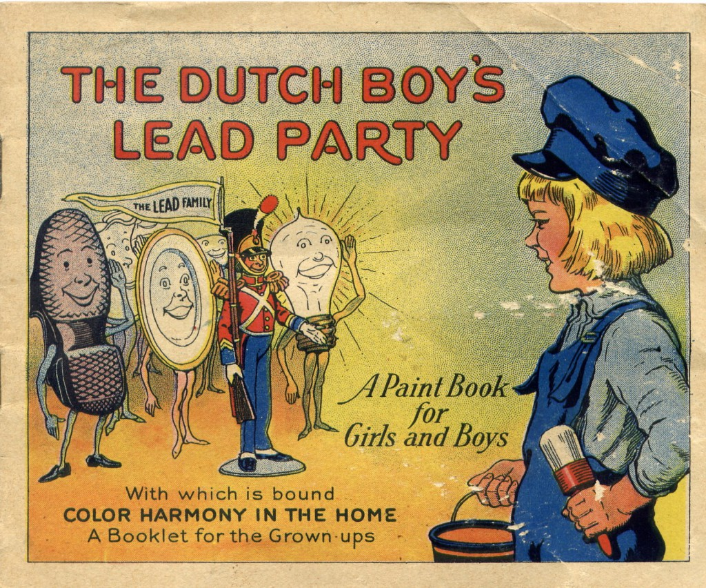 dangerous ads - An unsettling aspect of this 1923 advertisement is its celebration of children enjoying a lead paint party, as the sweet flavor of lead paint contributed to children ingesting this hazardous substance.