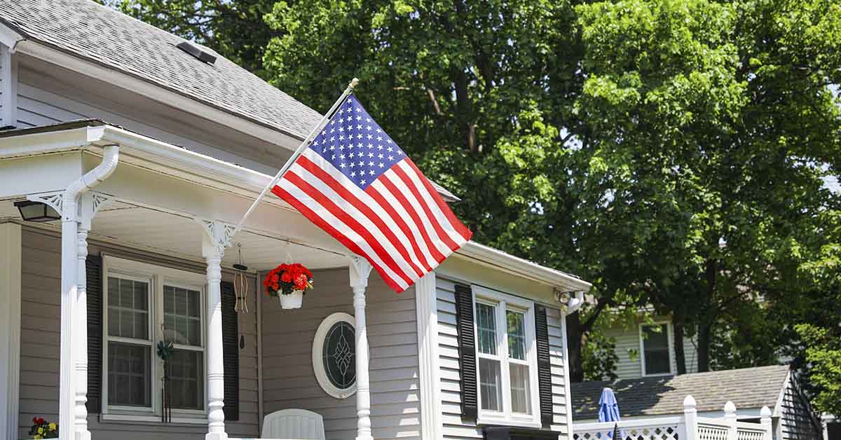 Home with American flag