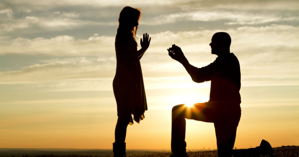 Sunset Marriage Proposal