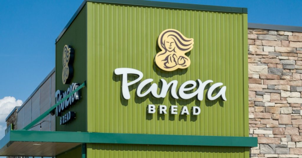 Panera restaurant exterior and trademark logo.